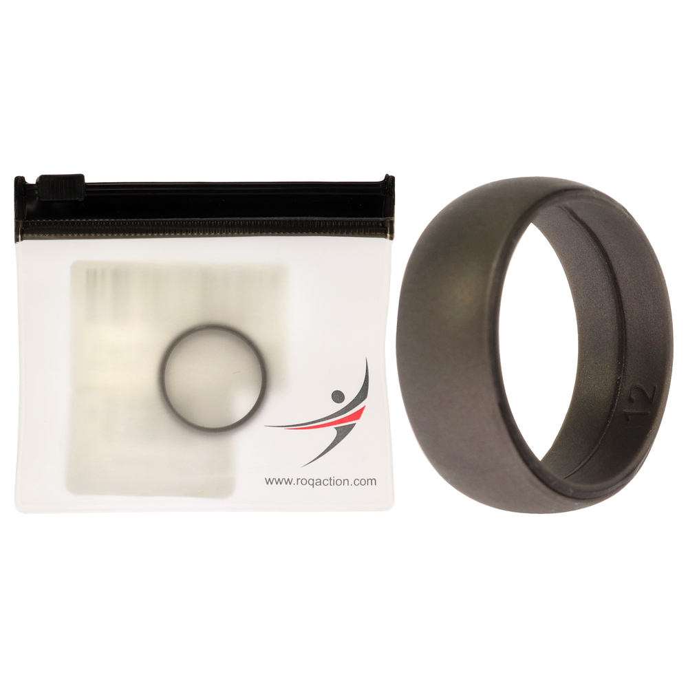 Silicone Wedding Ring - Grey by ROQ for Men - 12 mm Ring